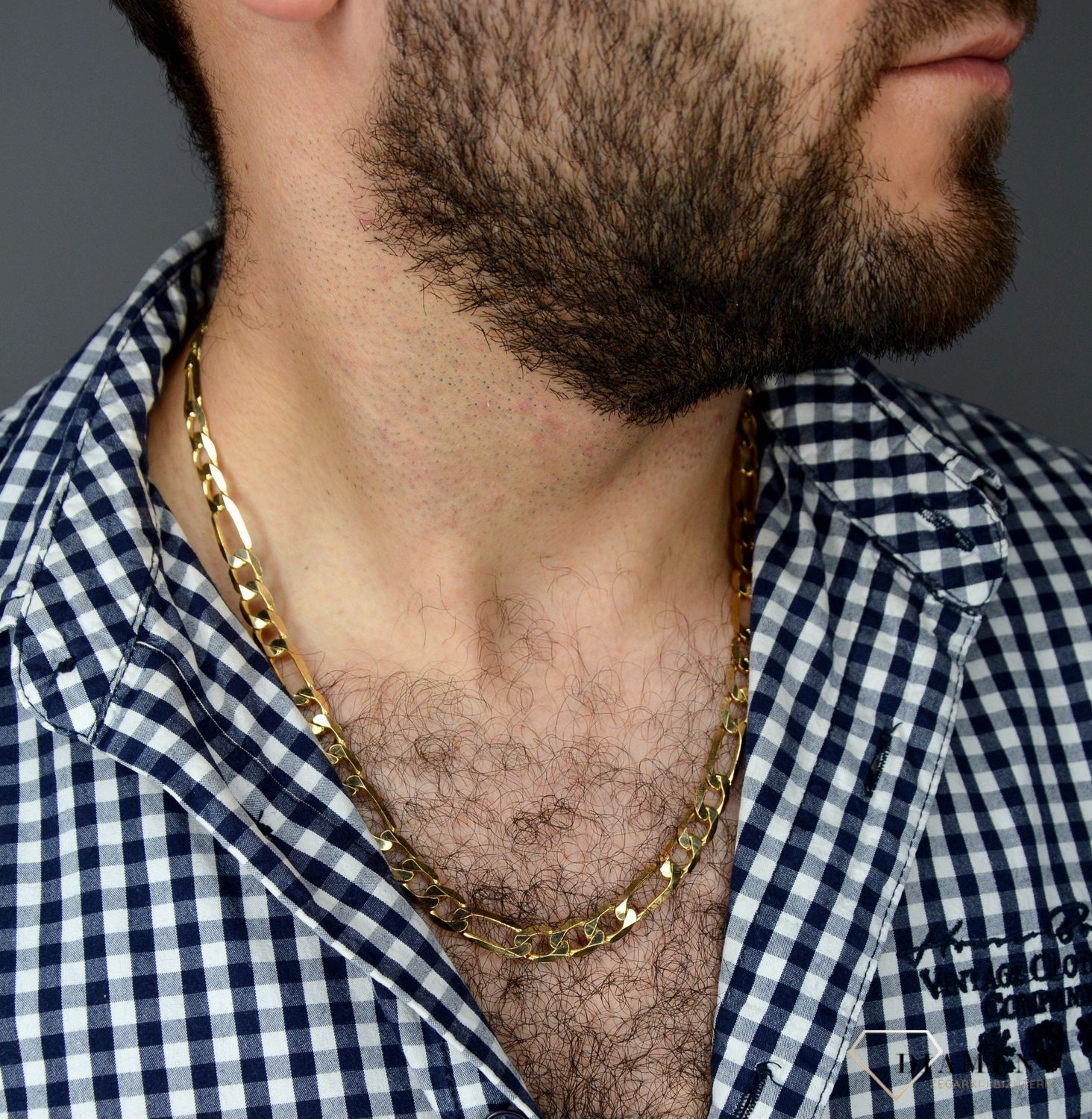 Złoty łańcuszek 585 Figaro 8 mm DIA-LAN-1139-585 8mm ✅ Złoty łańcuszek o splocie figaro ✅.jpg